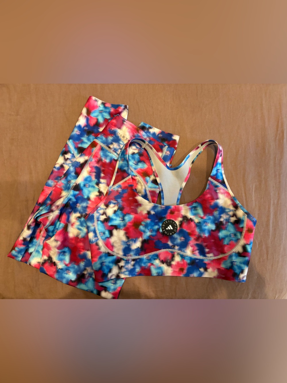 Adidas by Stella McCartney Multicolor Tie-Dye Floral Workout Set womens size L